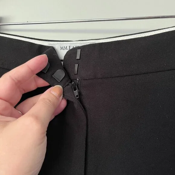 MM LaFleur Pants Size 6 The Pippa Light Twill Wide Leg Crop Stretchy Black - Picture 4 of 13